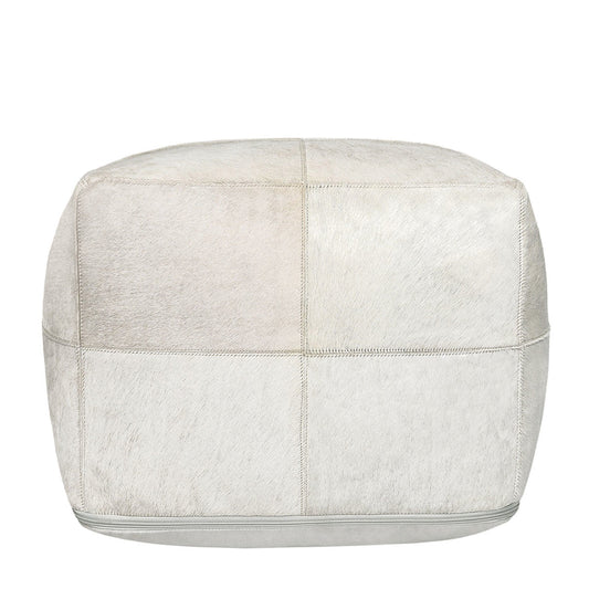 Ivory 100% Hide Solid Hide Pouf Collection