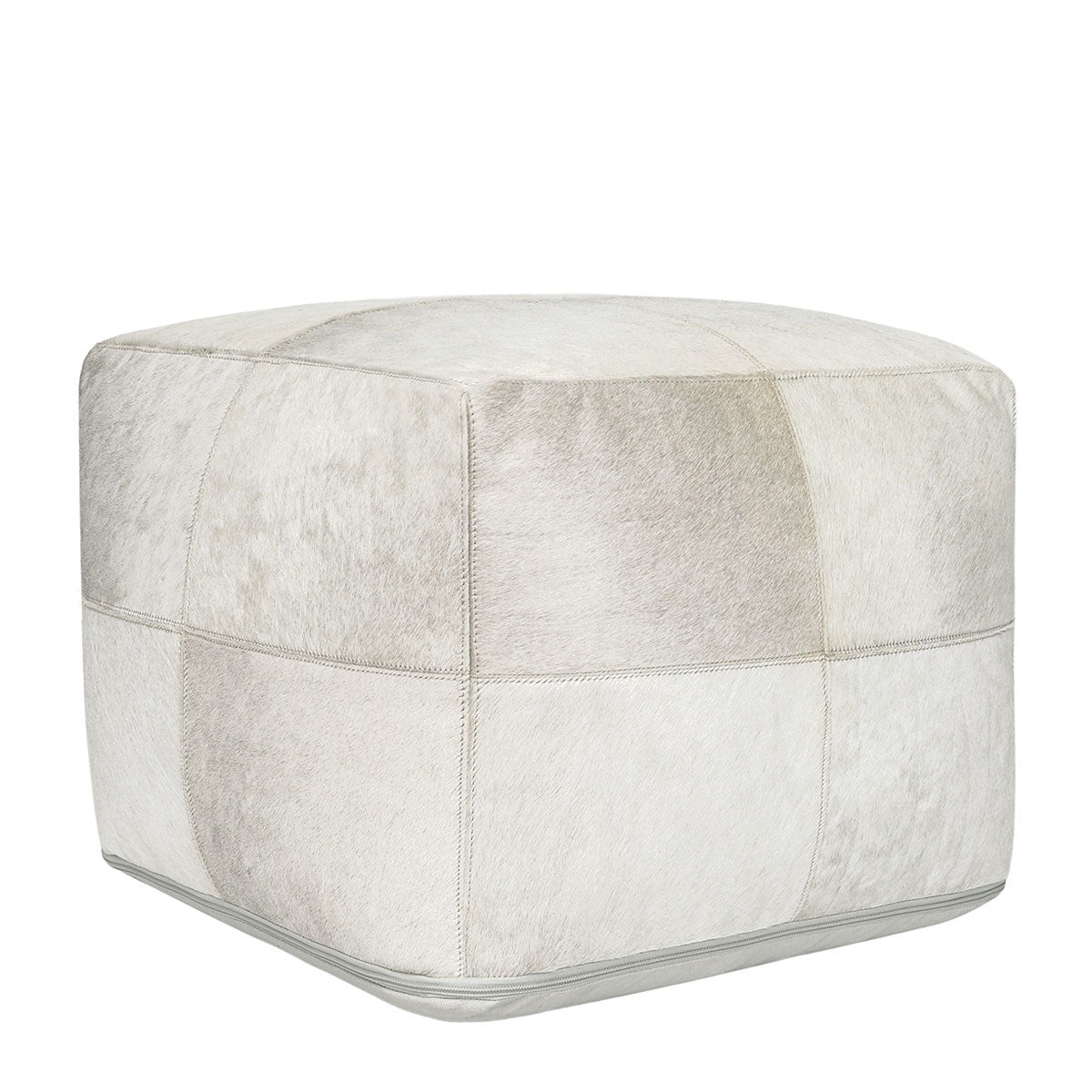 Ivory 100% Hide Solid Hide Pouf Collection