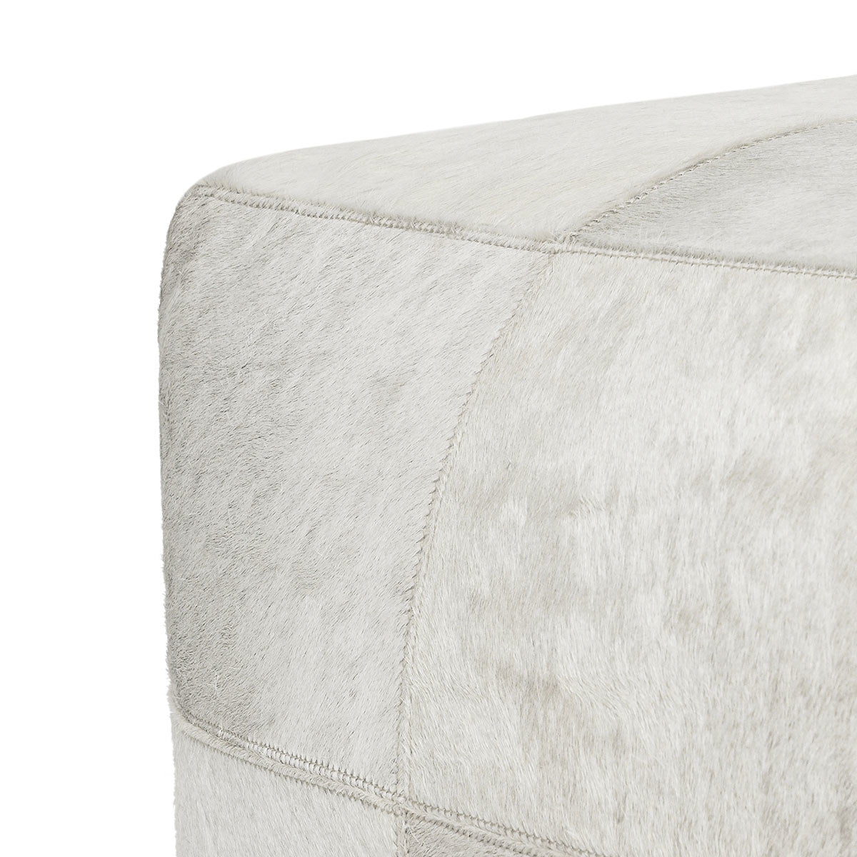 Ivory 100% Hide Solid Hide Pouf Collection