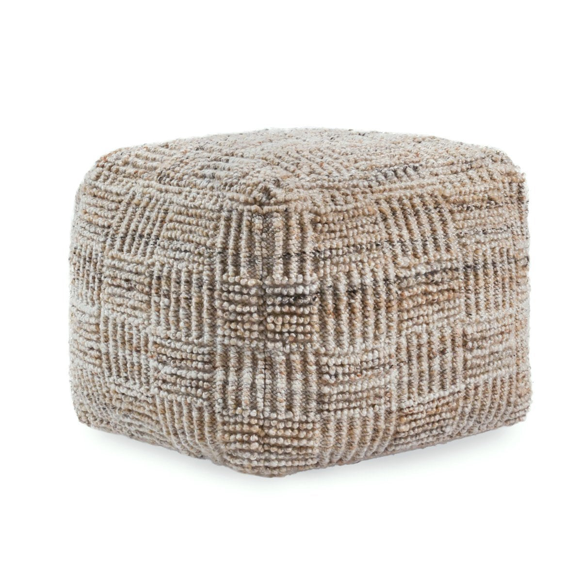 Caramel Multi Performance Indoor/Outdoor Performance Vico Pouf 18"x18"x14" Collection