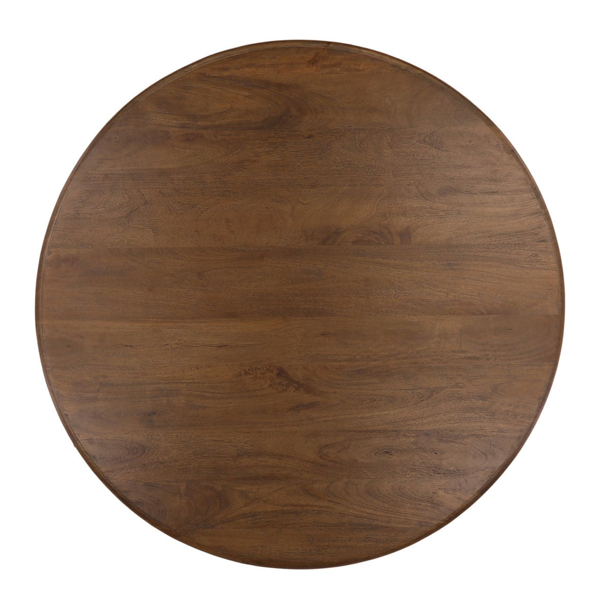 Foxlea mango wood dining table — close-up of natural wood grain and brown finish
