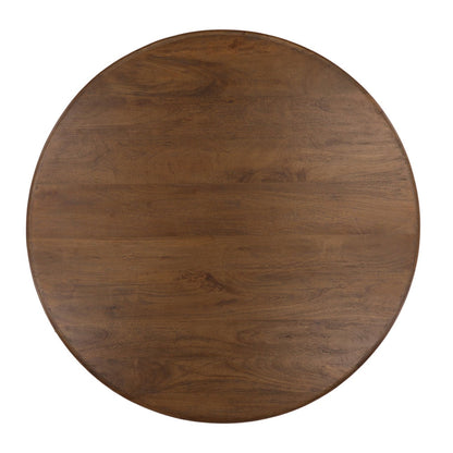 Foxlea mango wood dining table — close-up of natural wood grain and brown finish