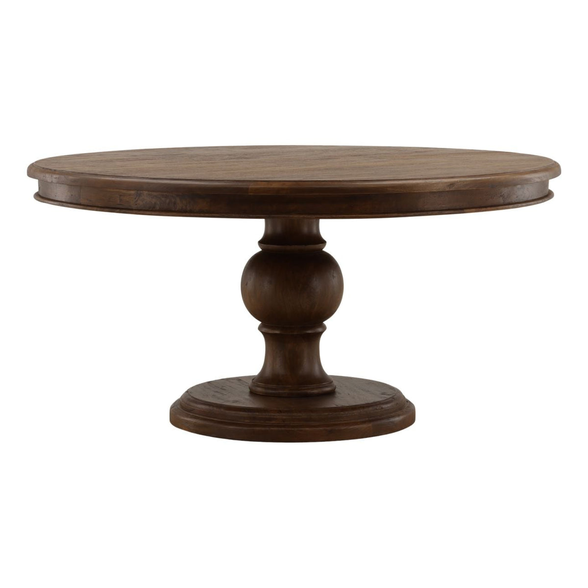 Foxlea brown dining table — overhead view of 47x47 inch square surface