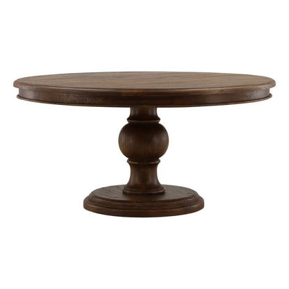 Foxlea brown dining table — overhead view of 47x47 inch square surface