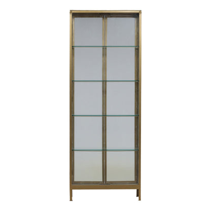 Elevated Iron Frame and Glass Doors Cabinet
