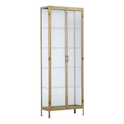 Elevated Iron Frame and Glass Doors Cabinet