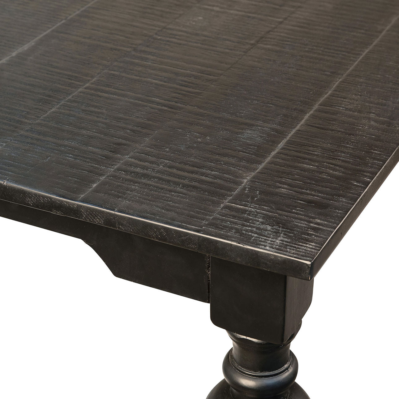 Sealed Black Finish Solid Acacia and Mango Wood Table 72 in Wide