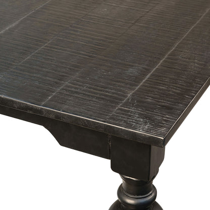 Sealed Black Finish Solid Acacia and Mango Wood Table 72 in Wide