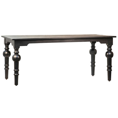 Sealed Black Finish Solid Acacia and Mango Wood Table 72 in Wide