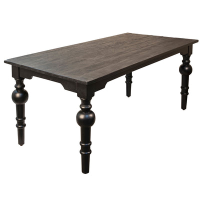 Sealed Black Finish Solid Acacia and Mango Wood Table 72 in Wide