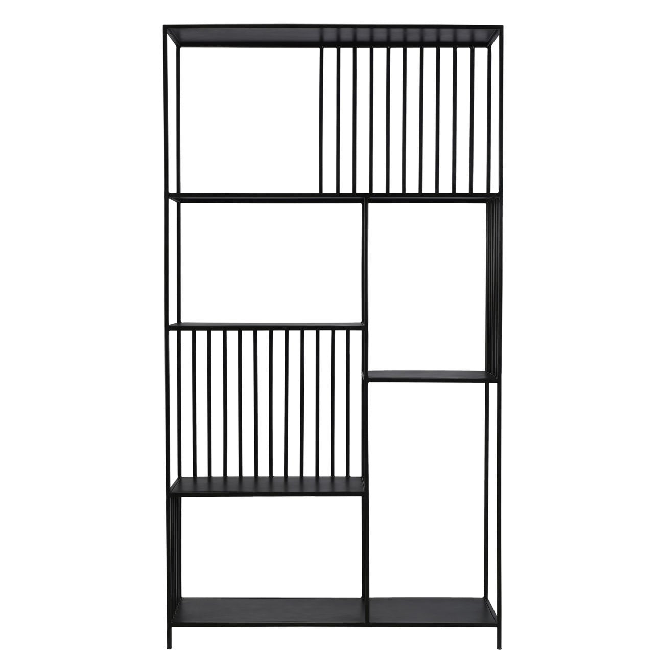 Black Gunmetal Finish Iron Bookcase 39 in Wide