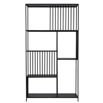 Black Gunmetal Finish Iron Bookcase 39 in Wide