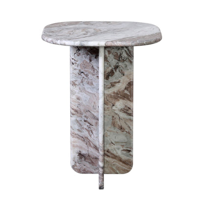 Brown and White Marble with Natural Veining Sanwar Marble Table 18 in Wide