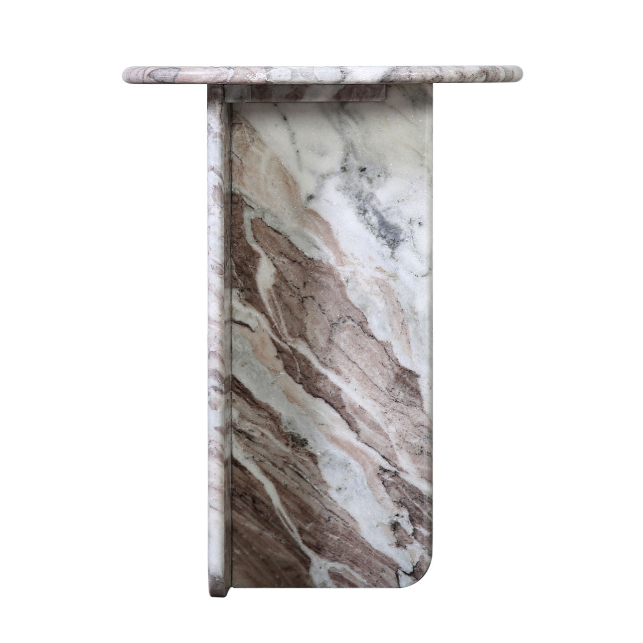 Brown and White Marble with Natural Veining Sanwar Marble Table 18 in Wide