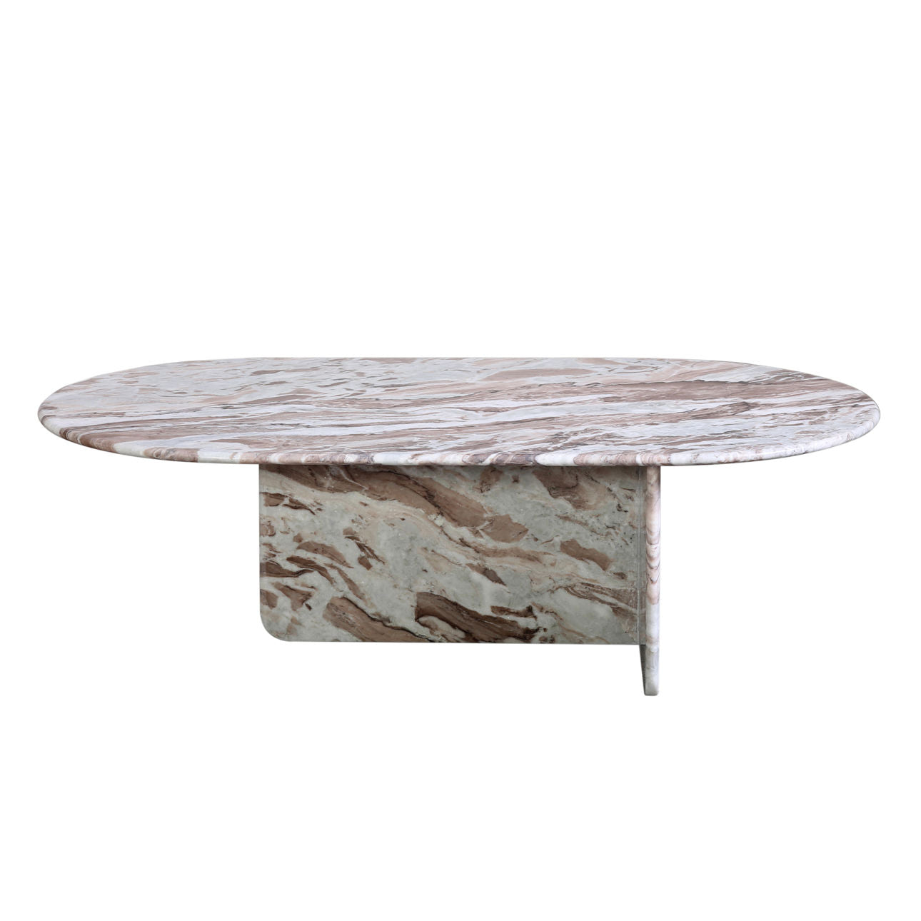 Brown and White Marble with Natural Veining Sanwar Marble Table 52 in Wide