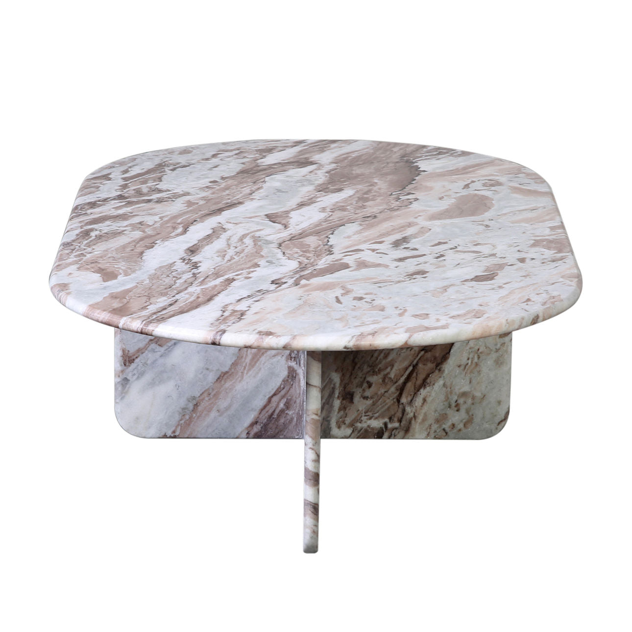 Brown and White Marble with Natural Veining Sanwar Marble Table 52 in Wide