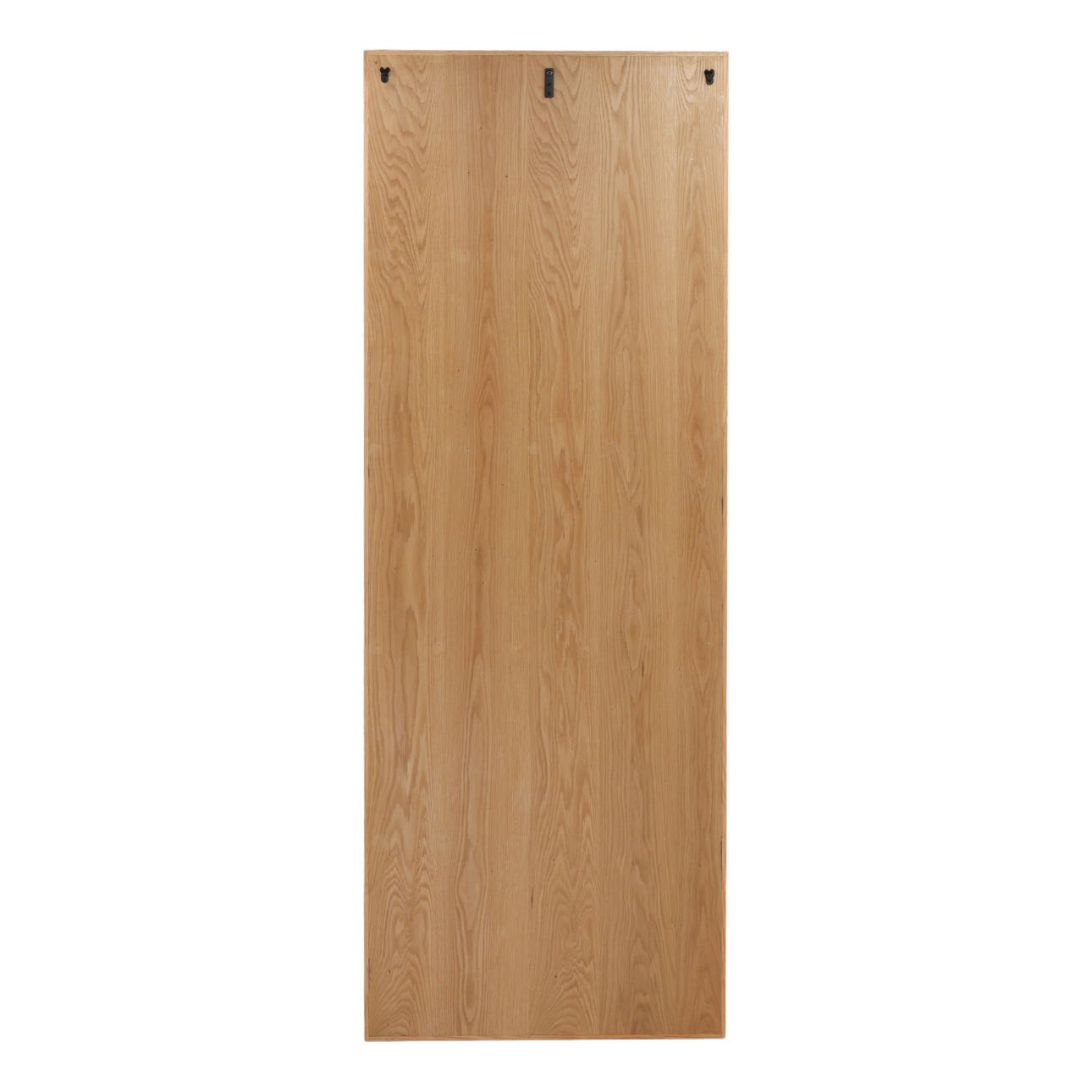 Natural Wood Finish with Matte Black Metal Oak Veneer and Iron Bookcase 32 in Wide