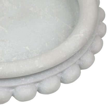 White Marble Bowl 17.5 in Wide