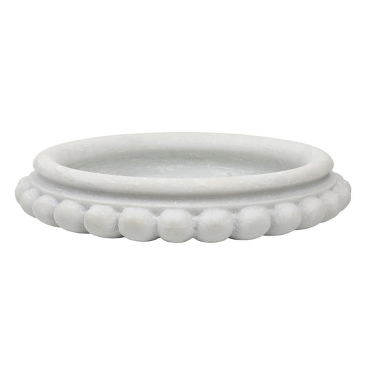 White Marble Bowl 17.5 in Wide