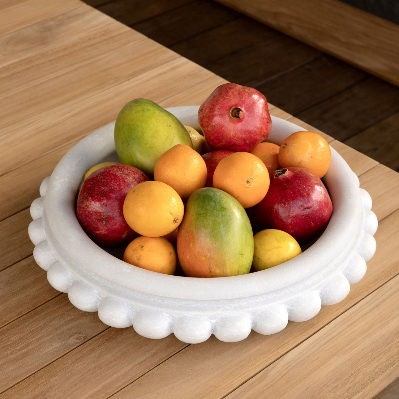 White Marble Bowl 17.5 in Wide