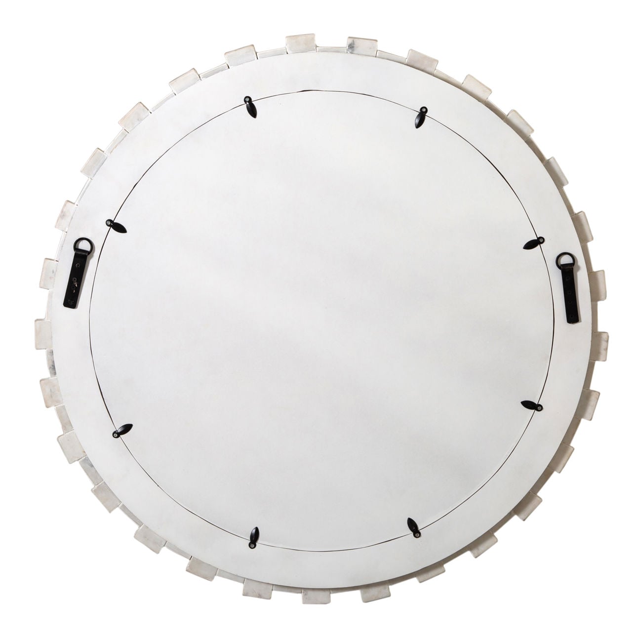 White Marble Frame Mirror 38.5 in Wide