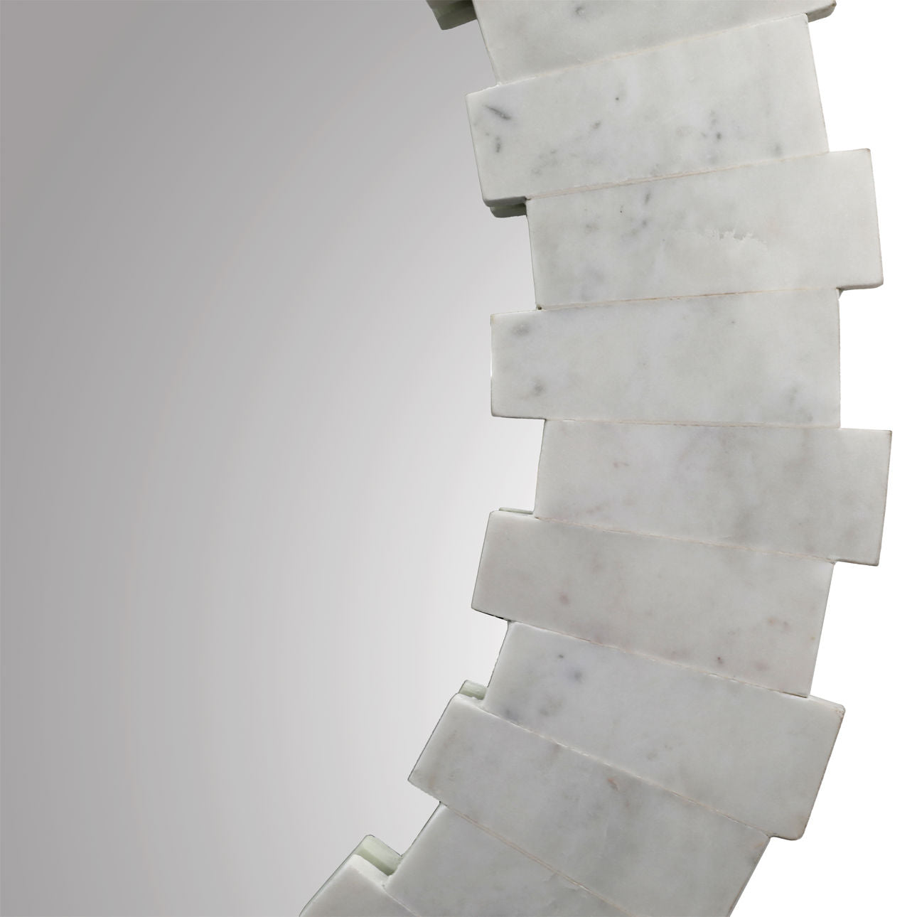 White Marble Frame Mirror 38.5 in Wide
