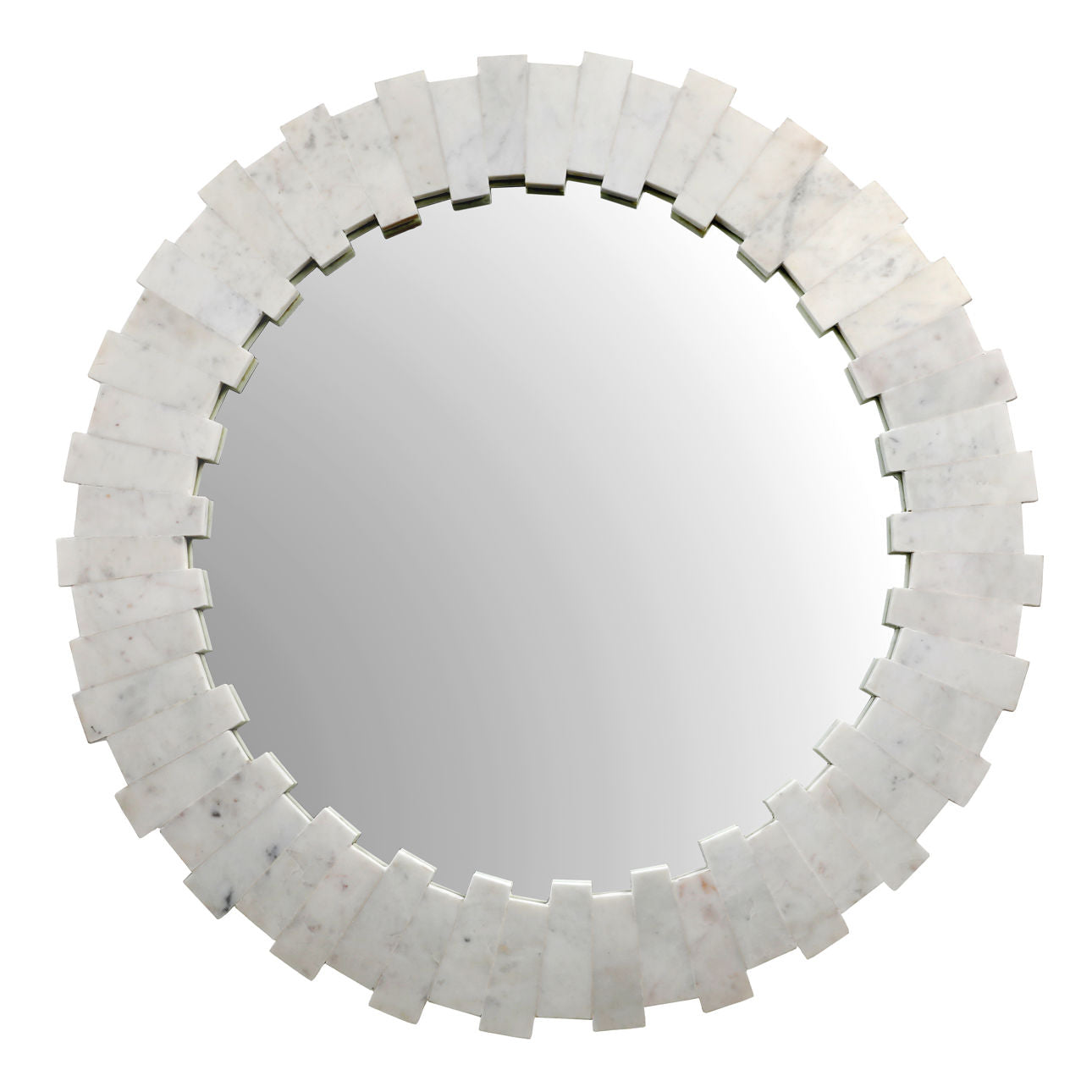 White Marble Frame Mirror 38.5 in Wide