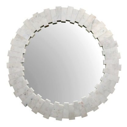 White Marble Frame Mirror 38.5 in Wide