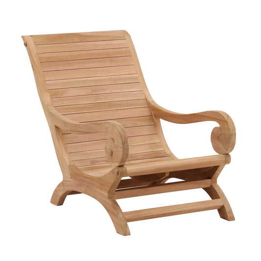 Natural Finish Teak Wood Chair 23.5 in Wide