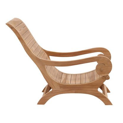 Natural Finish Teak Wood Chair 23.5 in Wide