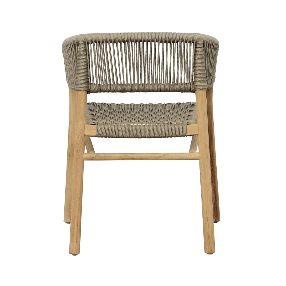 Refined Teak Wood with Synthetic Rope Dining Chair