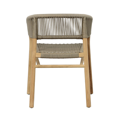 Refined Teak Wood with Synthetic Rope Dining Chair