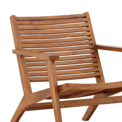 Natural Finish Teak Wood Chair 28.5 in Wide