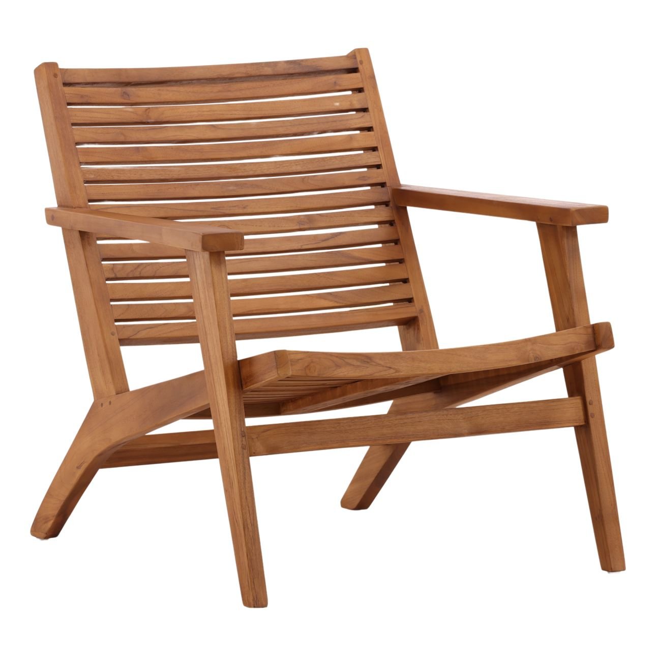 Natural Finish Teak Wood Chair 28.5 in Wide
