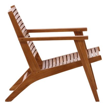 Natural Finish Teak Wood Chair 28.5 in Wide