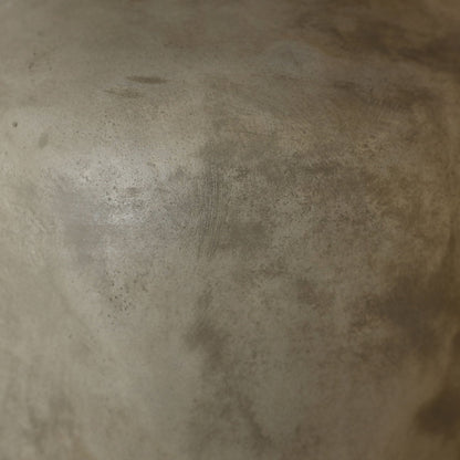 Natural Wood and Grey Concrete Finish Lightweight Concrete and Teak Wood Top Table 19.5 in Wide