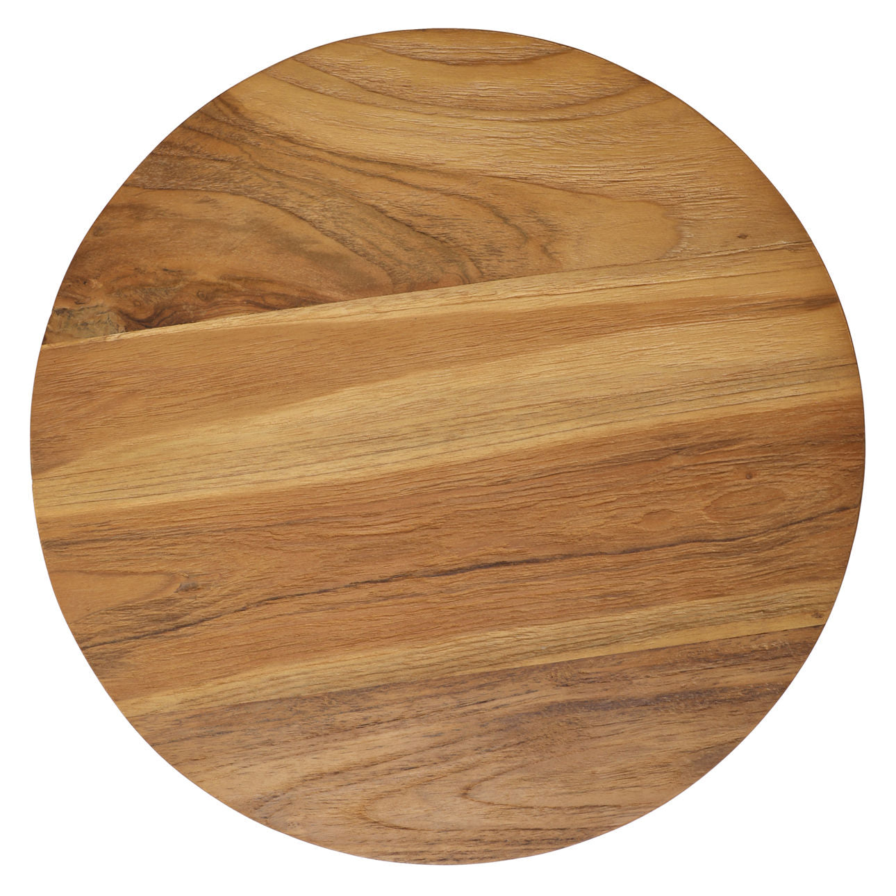 Natural Wood and Grey Concrete Finish Lightweight Concrete and Teak Wood Top Table 19.5 in Wide