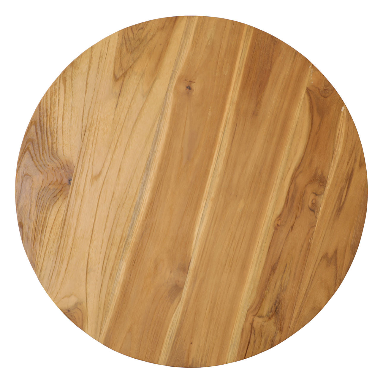 Natural Wood and Grey Concrete Finish Lightweight Concrete and Teak Wood Top Table 19.5 in Wide