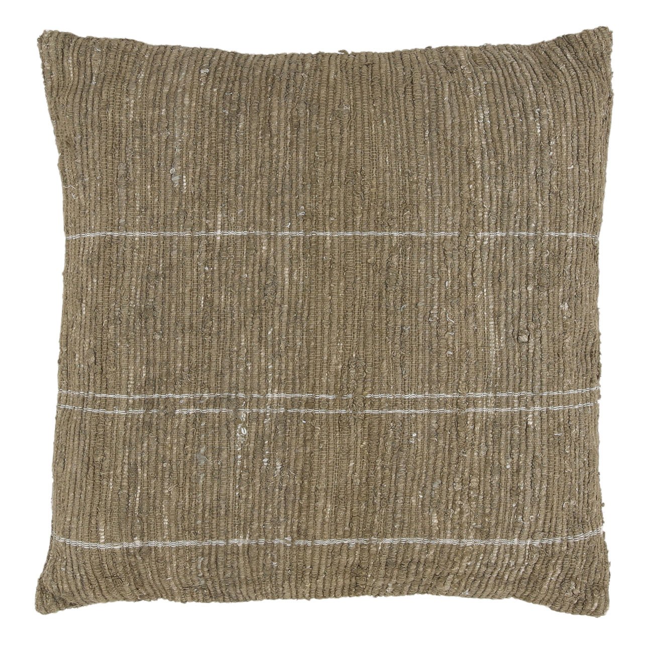 Olive Woven Silk and Cotton Blend Cover Pillow 20 in Wide