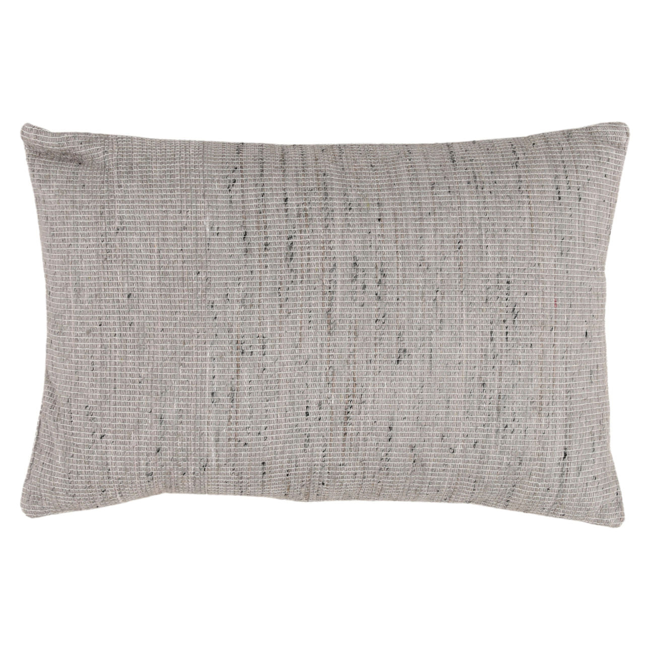 Grey Woven Cotton Viscose and Textured Cotton Cover Pillow 24 in Wide