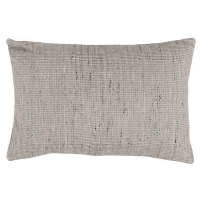 Grey Woven Cotton Viscose and Textured Cotton Cover Pillow 24 in Wide