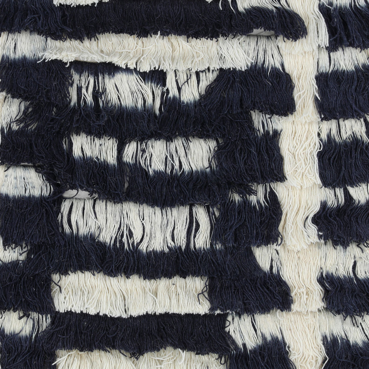 Black and Natural Wool Macrame 36 in Wide