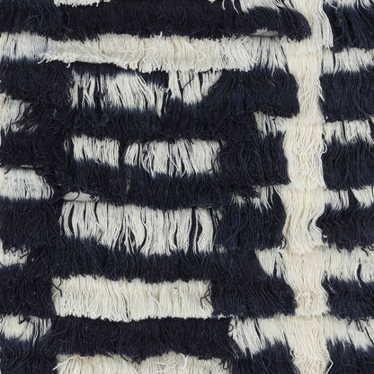 Black and Natural Wool Macrame 36 in Wide