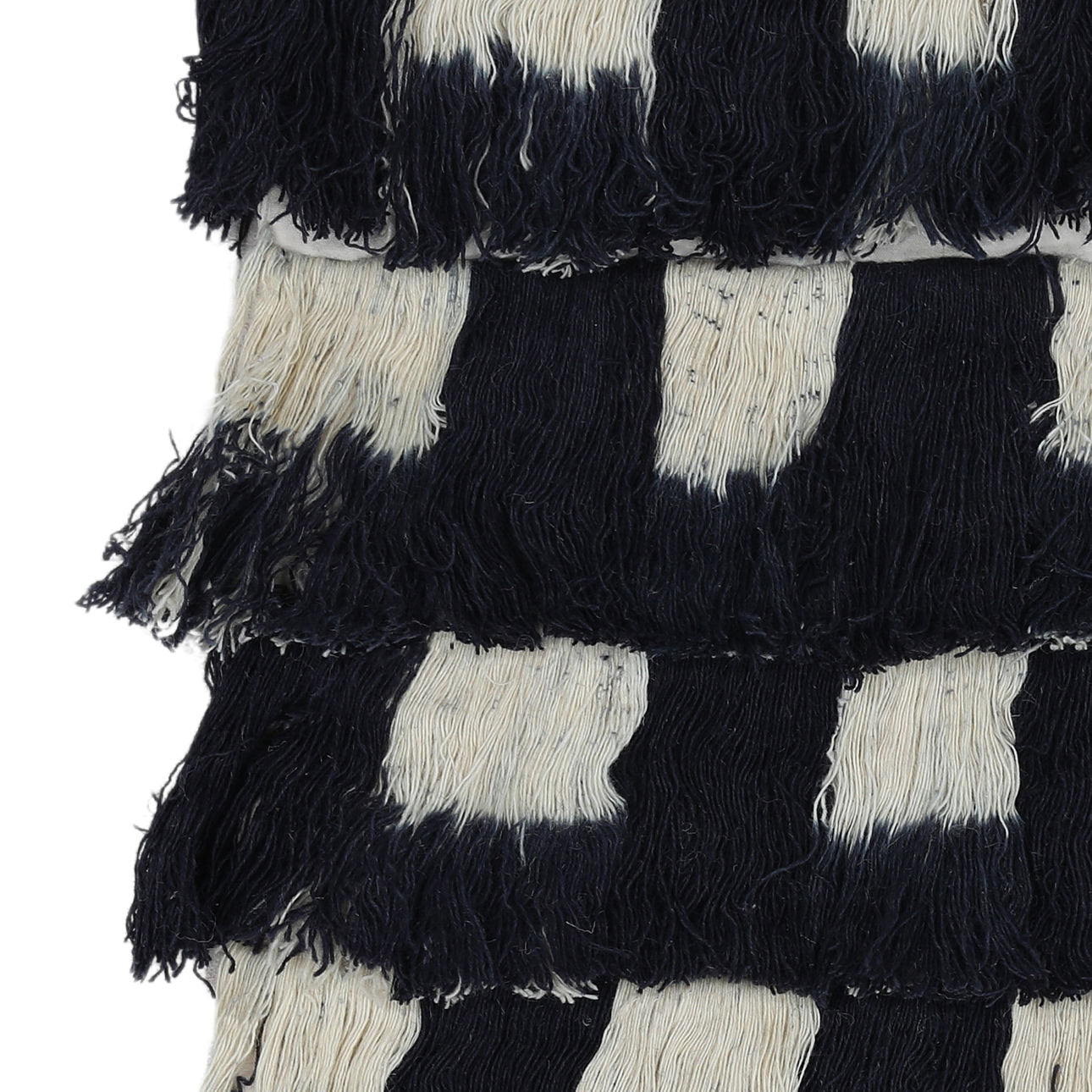 Black and Natural Wool Macrame 36 in Wide