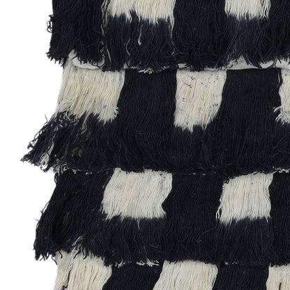 Black and Natural Wool Macrame 36 in Wide