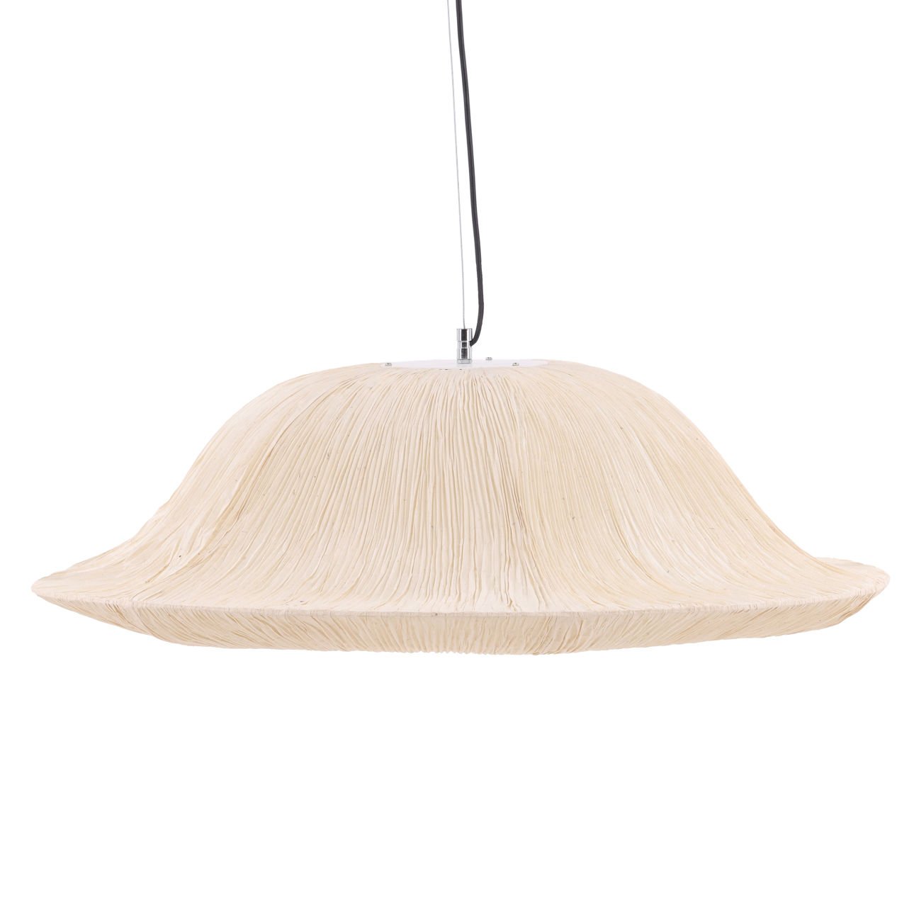 Natural Pleated Handmade Artisan Paper Light 24.5 in Wide