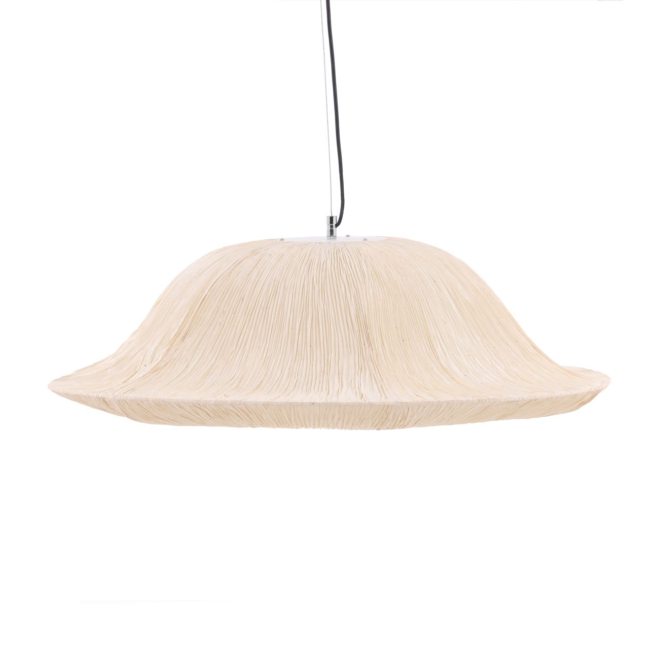 Natural Pleated Handmade Artisan Paper Light 24.5 in Wide