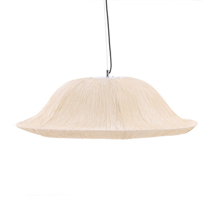Natural Pleated Handmade Artisan Paper Light 24.5 in Wide