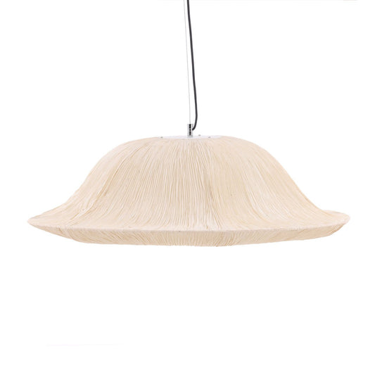 Natural Pleated Handmade Artisan Paper Light 24.5 in Wide