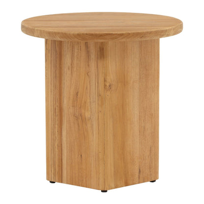 Natural Teak Wood and Twisted Synthetic Wicker Table 20 in Wide